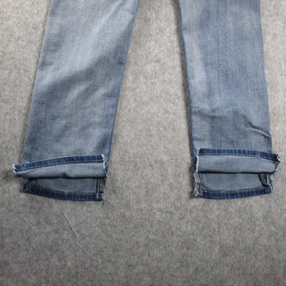 True Luck Jeans Mens‎ 30x29 Straight Leg Medium Wash Whiskered Denim Jeans Blue
